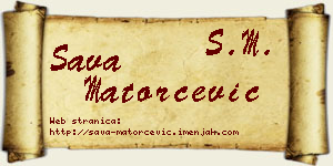Sava Matorčević vizit kartica